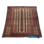 Handwoven Rug Model Baluch Cream Design 151x78x1 cm material and craftsmanship (Weave close-up)