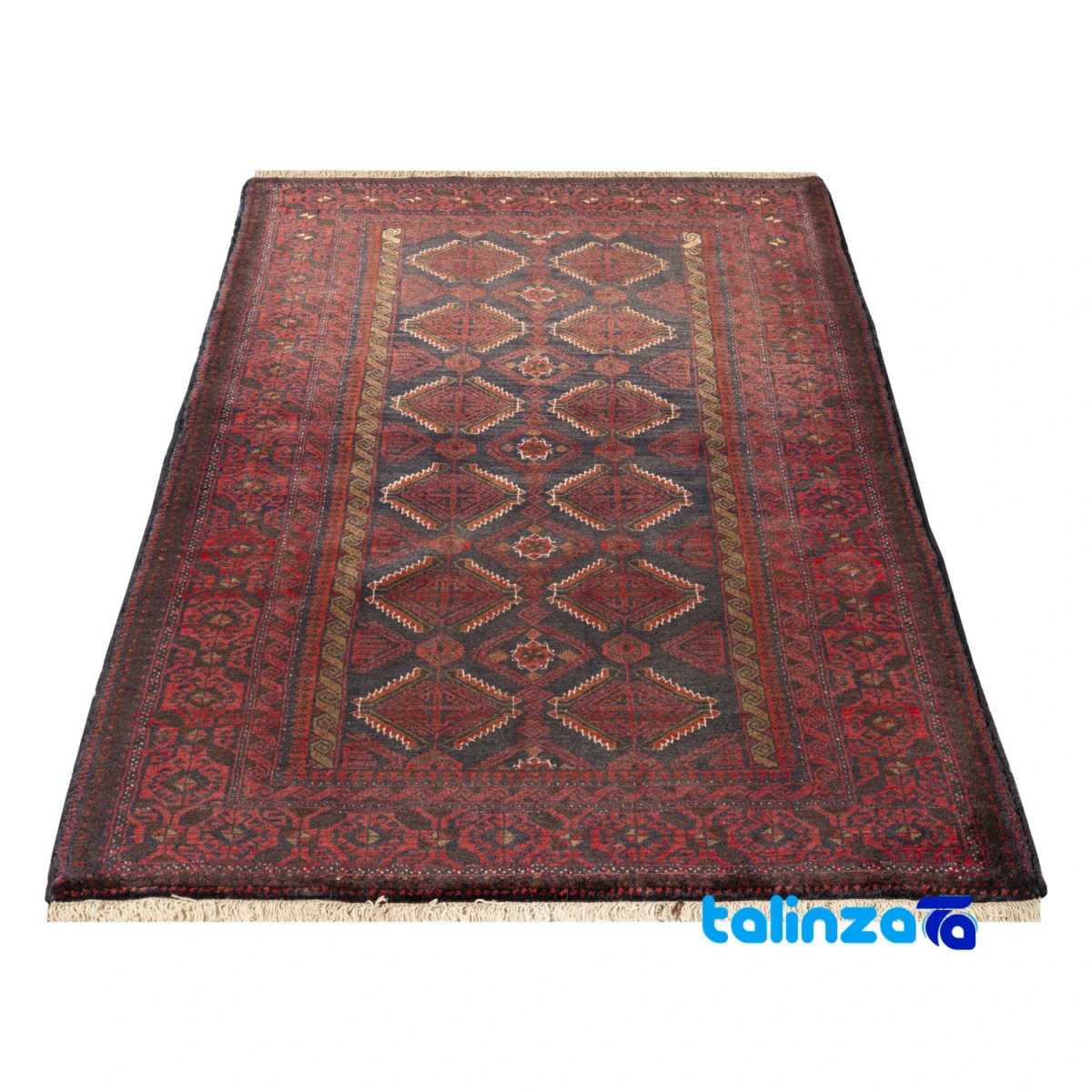 Detail view of Handwoven Persian Rug Baloch Design Premium Quality pile texture close-up
