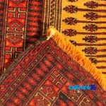 Handwoven Red Baloch Runner Rug material and craftsmanship (Weave close-up)