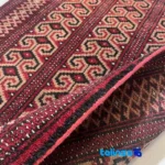 Turkmen Handmade Carpet Red - Weave close-up showing material and craftsmanship