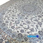 Detail view of Nain Handwoven Carpet 9 Square Meters Elegant Design pile texture close-up