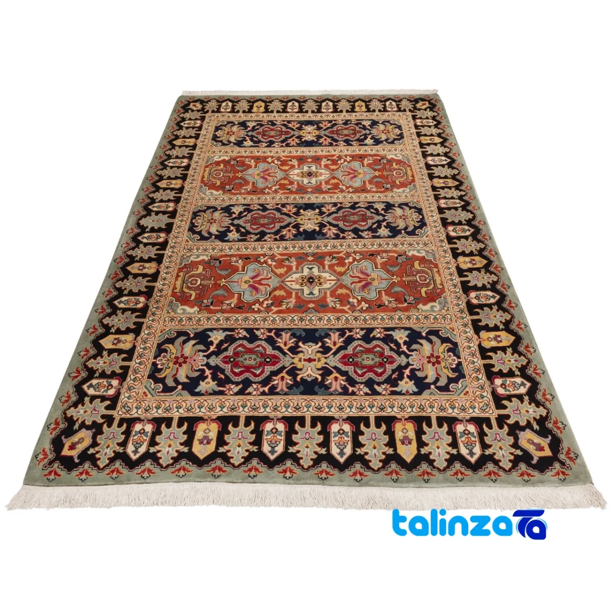 Detail view of Si Persia Handwoven Rug Colorful Design pile texture close-up