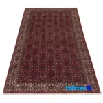 C Persia Handwoven Rug - Luxurious Red Design 196x102x1 cm - Weave close-up showing material and craftsmanship