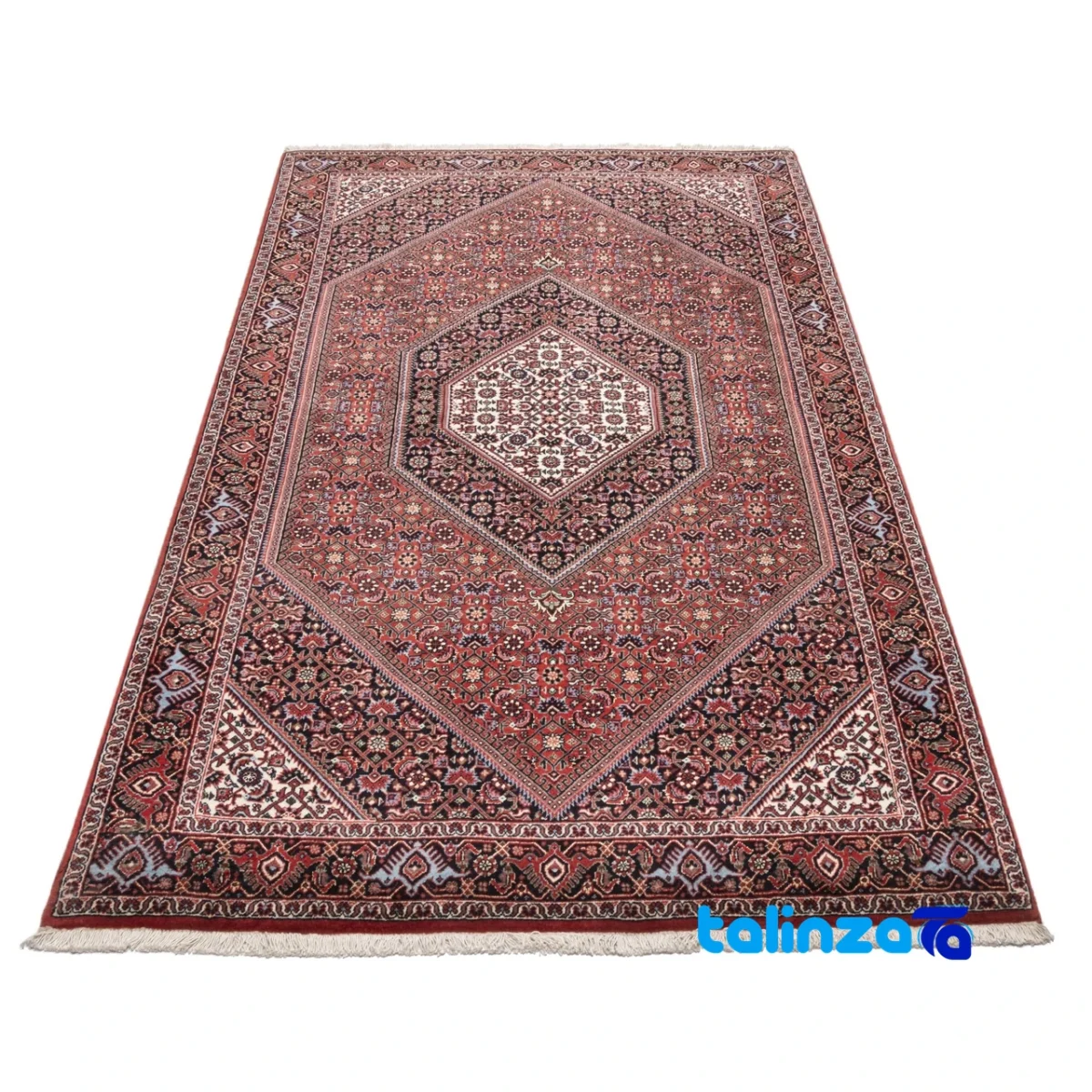 Cypress Persian Handwoven Rug Red - Weave close-up showing material and craftsmanship