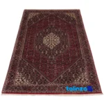 Detail view of Persia Handwoven Rug Red Design pile texture close-up