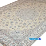 Detail view of Nain Handwoven Rug Latchak Design Almond Background pile texture close-up