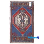 Cypressia Handwoven Rug Geometric Design Blue pile texture close-up (Detail view)