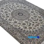 Nain Handwoven Carpet Latchak Design Cream - Detail view showing pile texture close-up