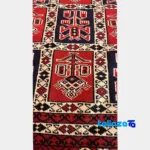 Turkmen Handwoven Rug Red NKP.RJ Hand wash pile texture close-up (Detail view)