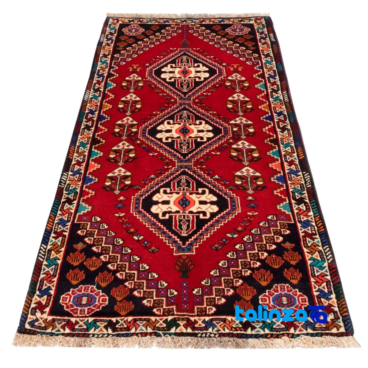 Si Persia Handwoven Rug Red - Detail view showing pile texture close-up