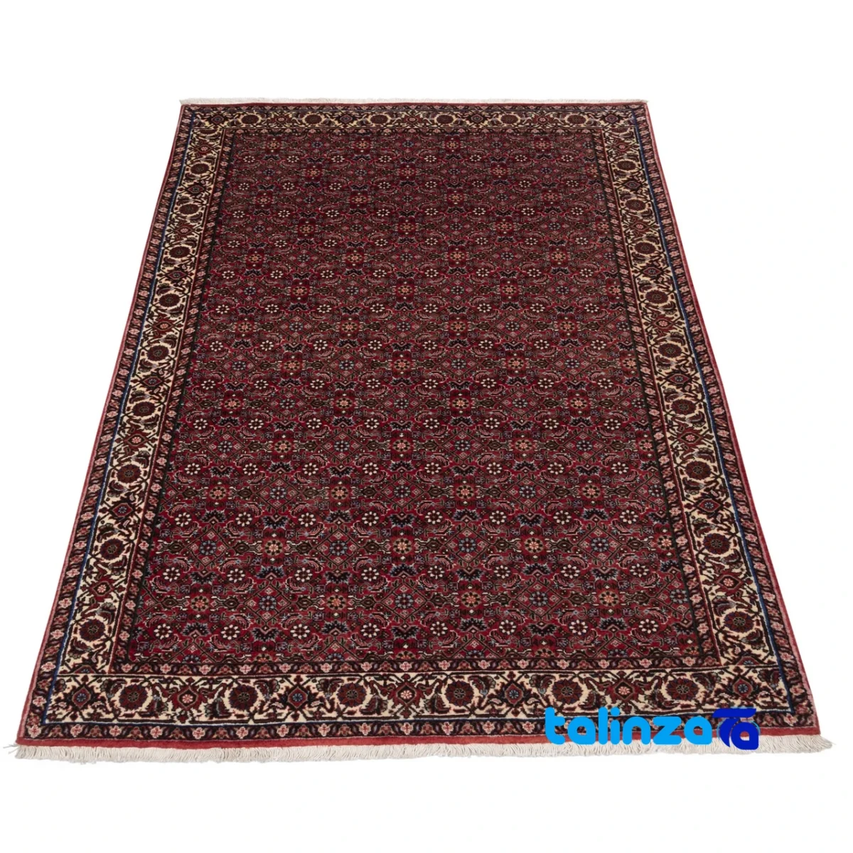 Cypress Handwoven Carpet Rectangular Luxurious Red - Detail view showing pile texture close-up