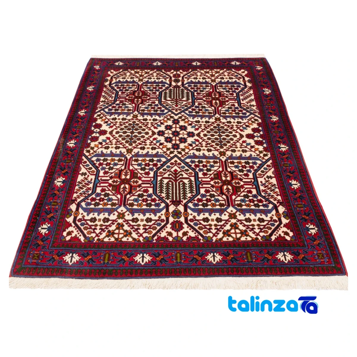 Weave close-up of Persia Carpets Handwoven Rug Elegant Cream Design material and craftsmanship