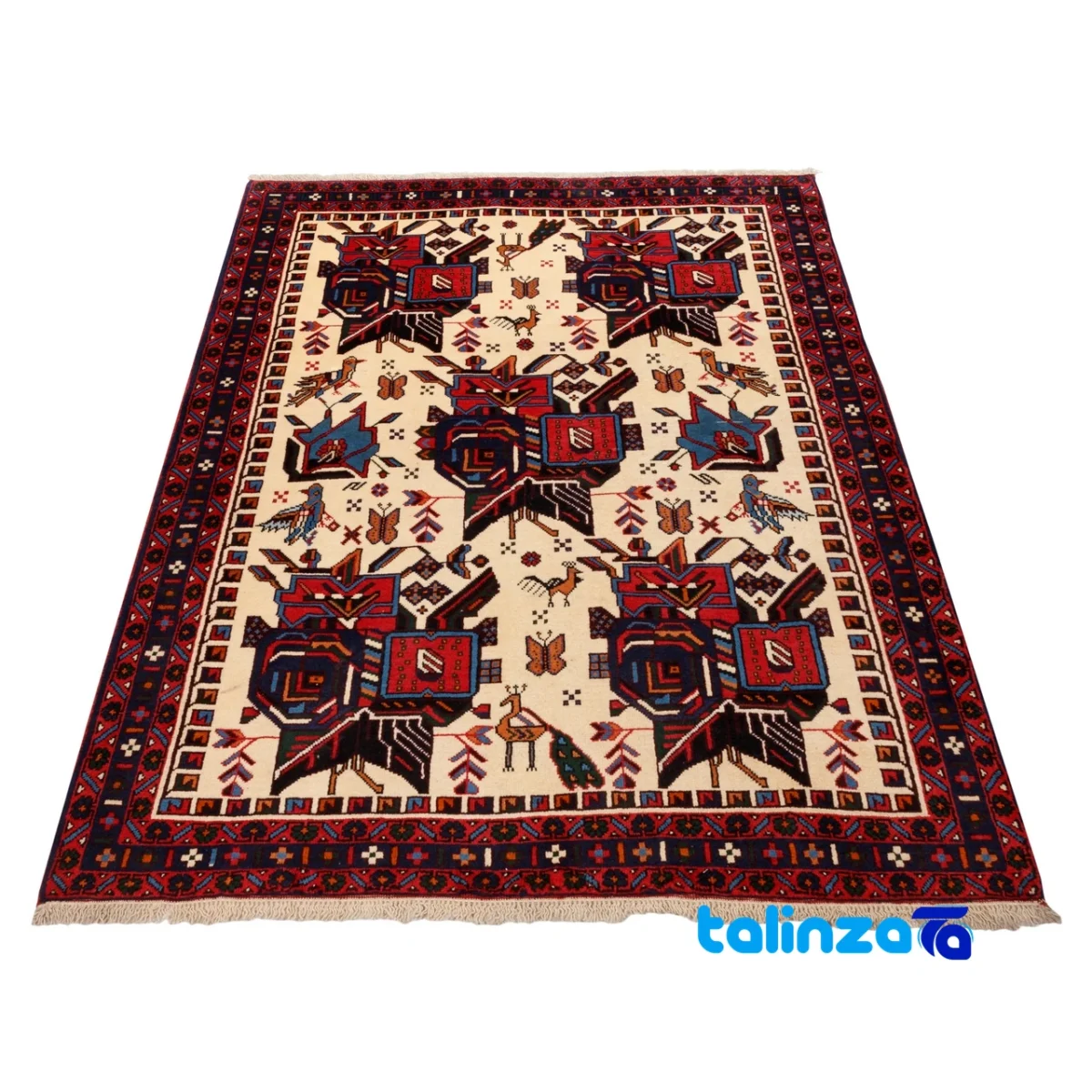 Detail view of Cypress Persian Handwoven Rug Stunning Design pile texture close-up