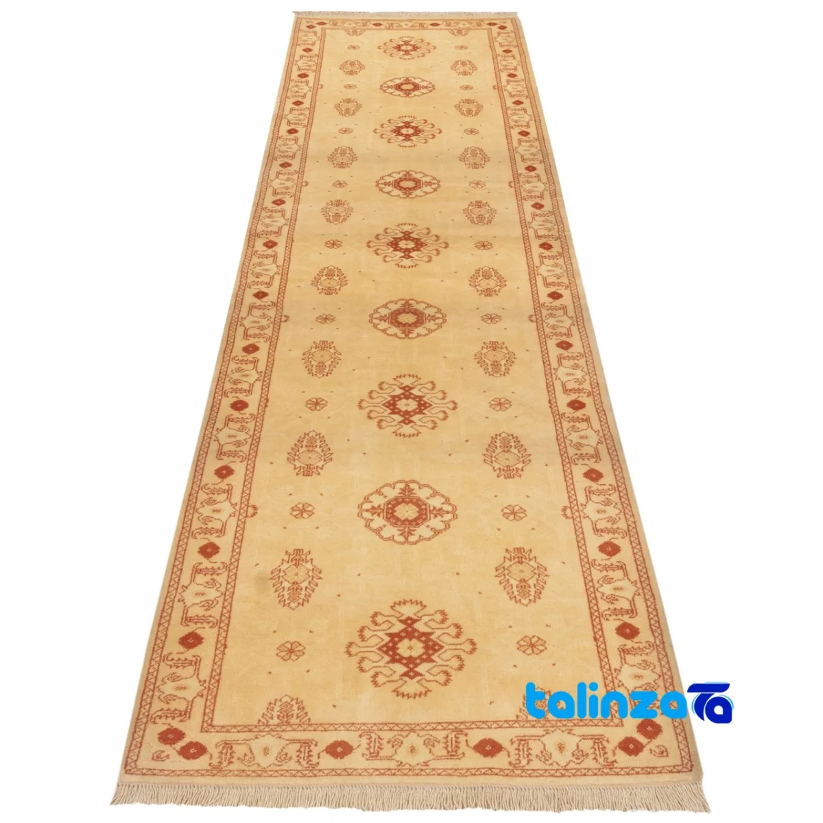 Weave close-up of Cypress Handwoven Runner Rug Elegant Gold Design material and craftsmanship