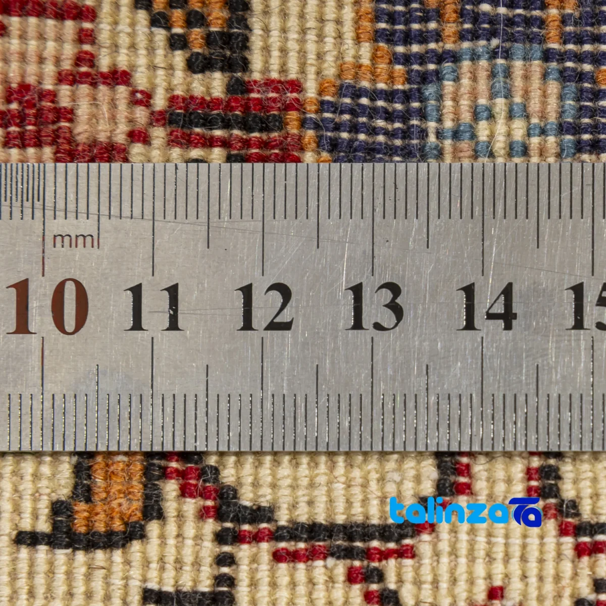 Bijar Handwoven Rug Unique Design pile texture close-up (Detail view)