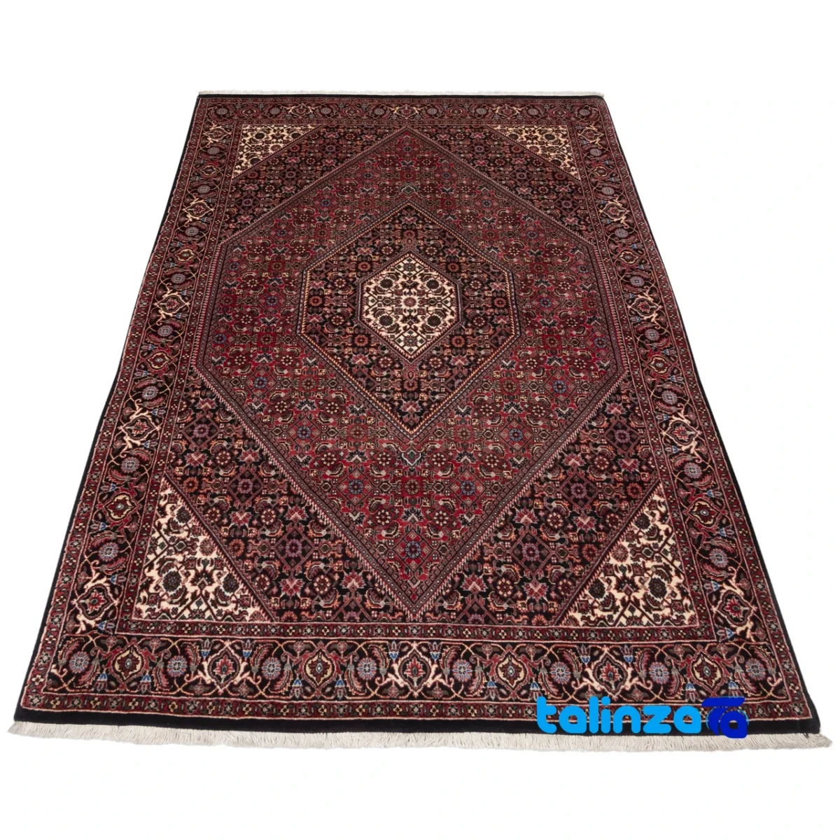 Weave close-up of C Persia Handwoven Carpet Red material and craftsmanship