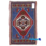 Cypress Handwoven Rug Geometric Design Blue pile texture close-up (Detail view)