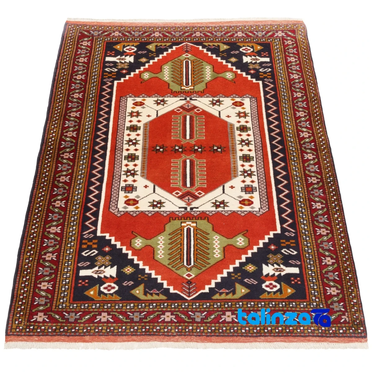 Weave close-up of Cypress Persian Handwoven Rug Model 179841 Copper material and craftsmanship