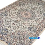 Nain Handwoven Carpet Latchak Design Cream material and craftsmanship (Weave close-up)