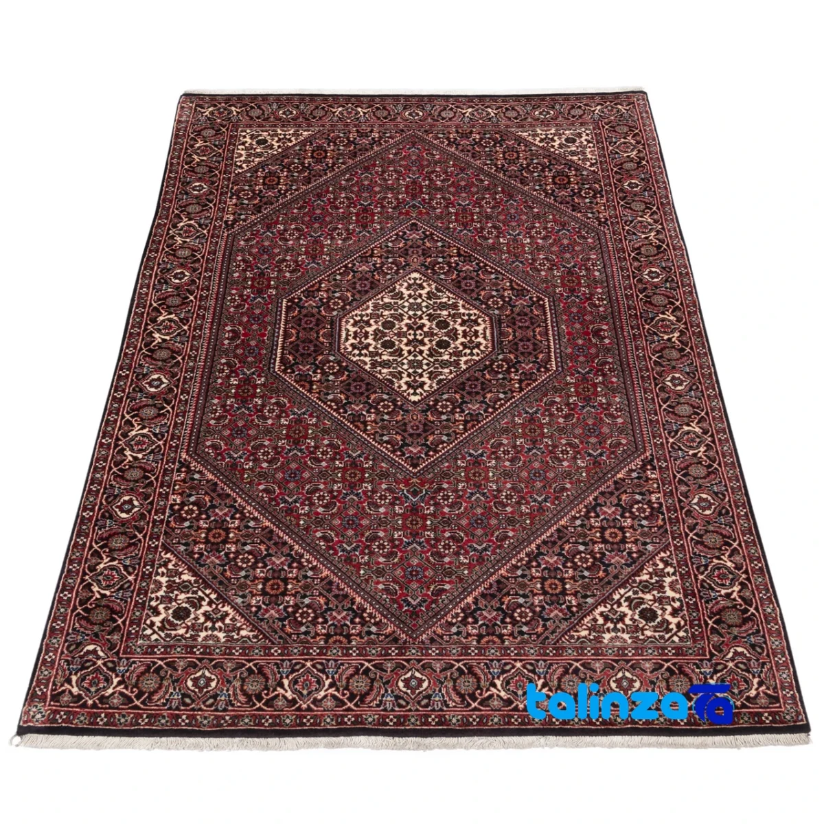 Weave close-up of Si Persia Handwoven Carpet Red Design 176x110x1 cm material and craftsmanship