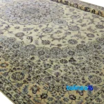 Nain Handwoven Carpet Cream Design - Detail view showing pile texture close-up