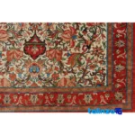 Handwoven Persian Rug Turanj Design Cream - Weave close-up showing material and craftsmanship
