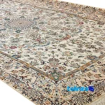 Detail view of Nain Handwoven Rug Cream Model 002 pile texture close-up