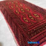 Nkpa Handwoven Rug Baloch Design Red - Detail view showing pile texture close-up