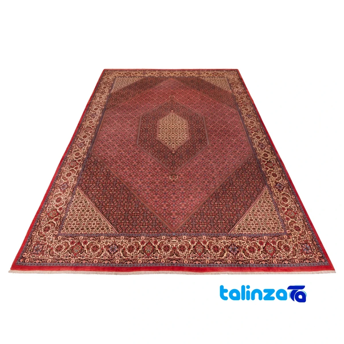C Persia Handwoven Carpet Red - Detail view showing pile texture close-up