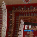 Yelmeh Handcrafted Rug Cream Geometric Design - Detail view showing pile texture close-up
