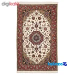 Weave close-up of Persia Handwoven Carpet Rectangular Cream Design material and craftsmanship