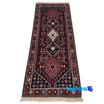 Packaging view of Si Persia Handwoven Runner Vibrant Red label and