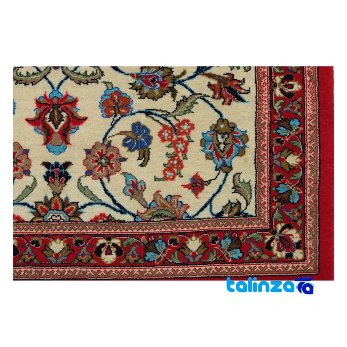 Handwoven Carpet Runner Cream Turanji Design material and craftsmanship (Weave close-up)
