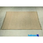Weave close-up of Handwoven Modern Area Rug Cream material and craftsmanship