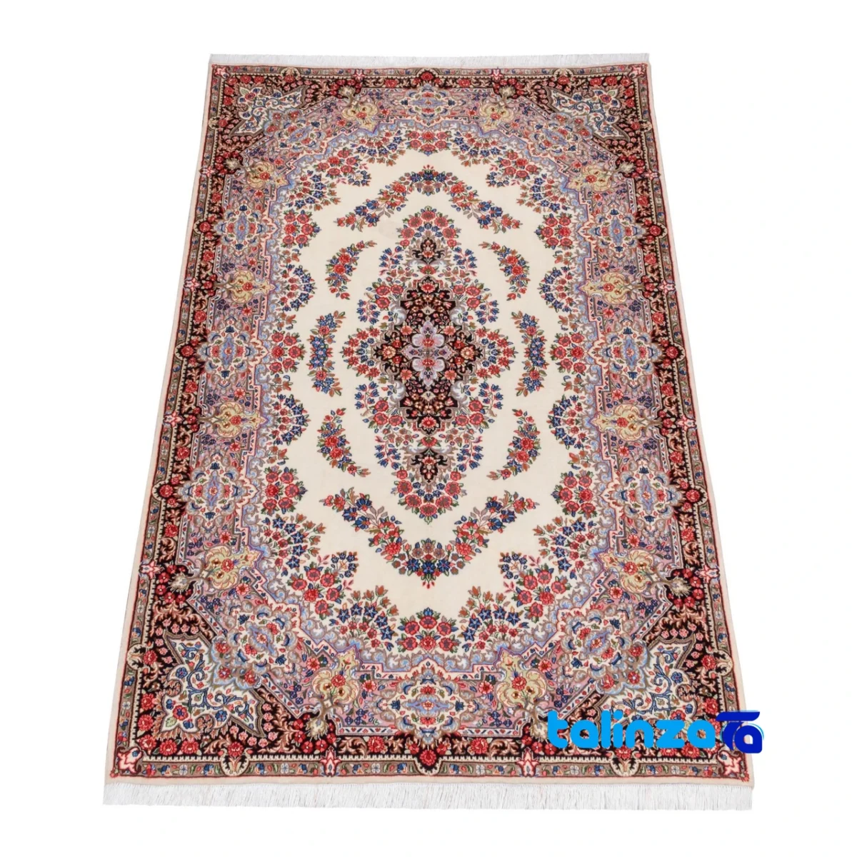 Weave close-up of C Persia Handwoven Rug Elegant Design material and craftsmanship