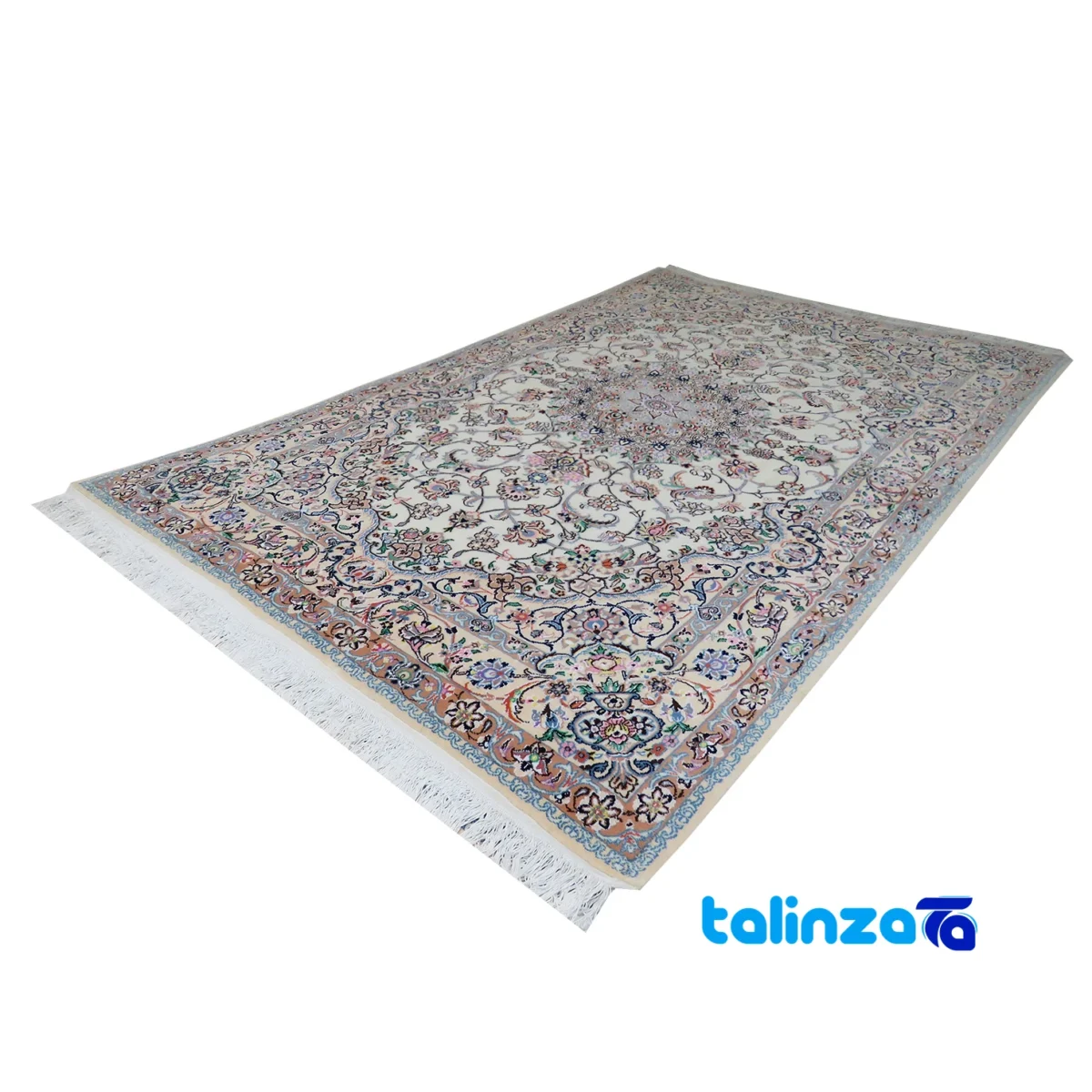 Nain Handwoven Carpet Latchak Design Cream material and craftsmanship (Weave close-up)