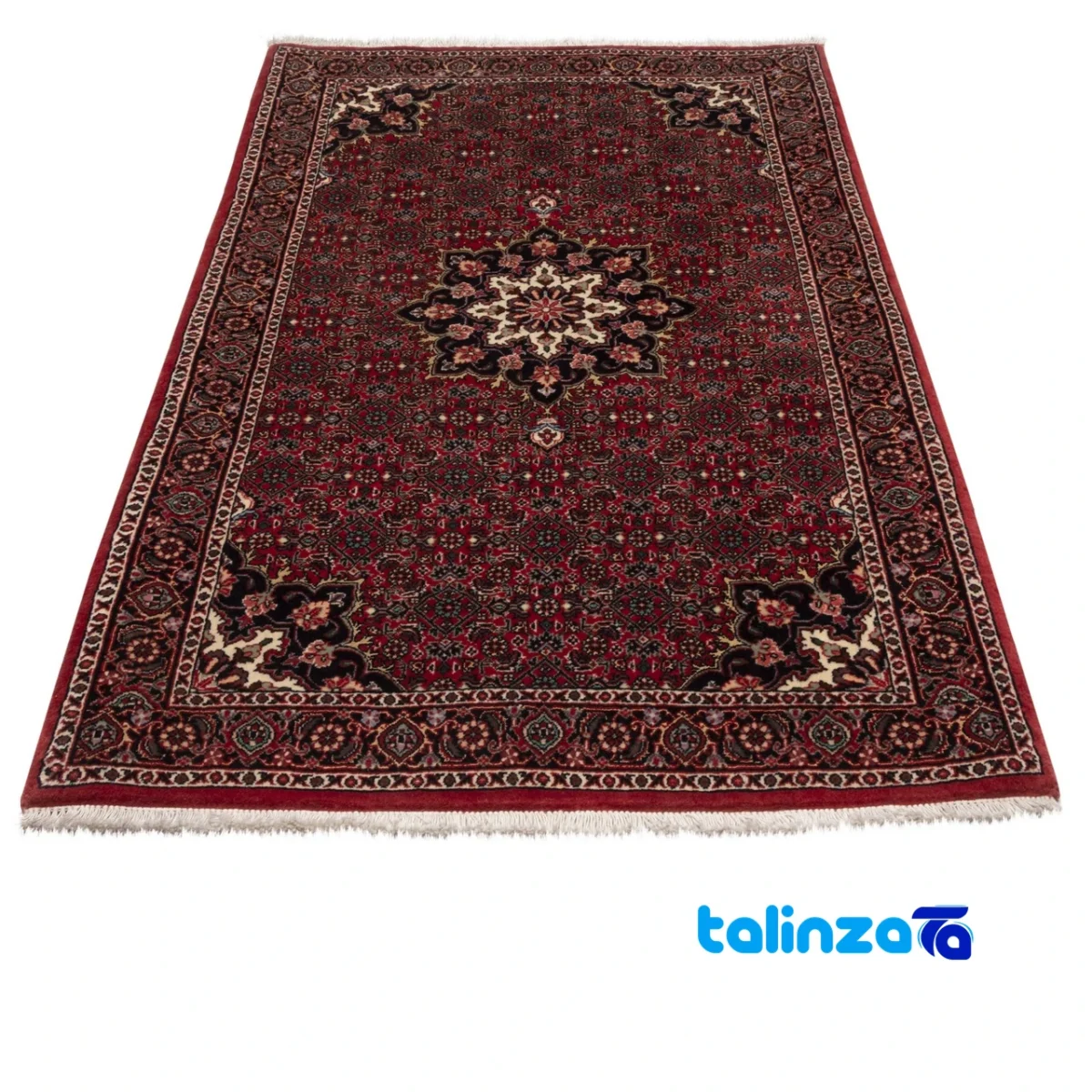 Weave close-up of Persia Handwoven Carpet Red Luxurious Design material and craftsmanship