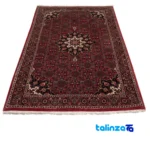 Weave close-up of Persia Handwoven Carpet Red Luxurious Design material and craftsmanship