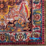 Handwoven Carpet Modern Design Colorful material and craftsmanship (Weave close-up)