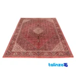 Cypress Handwoven Area Rug Luxurious Red material and craftsmanship (Weave close-up)