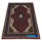 Persia Handwoven Carpet Luxurious Red Design - Weave close-up showing material and craftsmanship