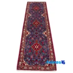 Si Persia Handwoven Runner Rug Elegant Blue - Detail view showing pile texture close-up