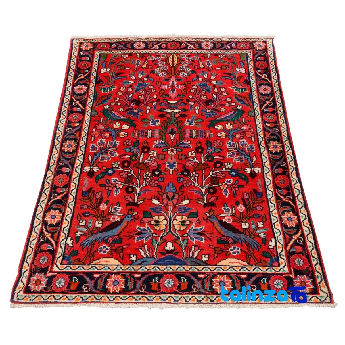 Detail view of Persia Handwoven Carpet Red 125 x 82 pile texture close-up