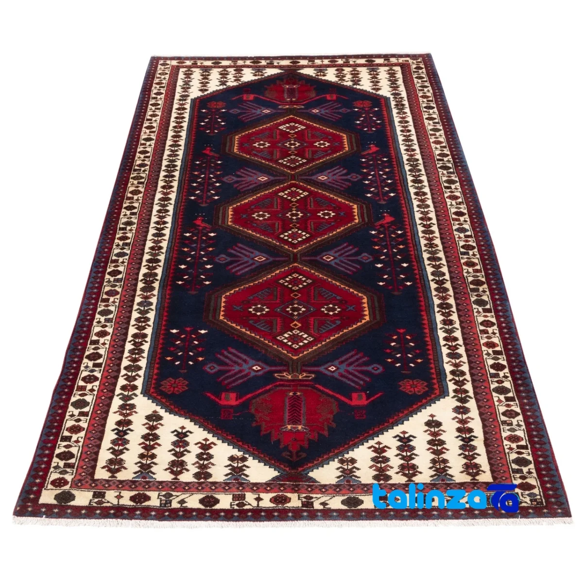 Weave close-up of C Persia Handwoven Rug Elegant Design material and craftsmanship