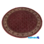 Si Persia Handwoven Carpet Circular Design Red 204x204 cm - Weave close-up showing material and craftsmanship