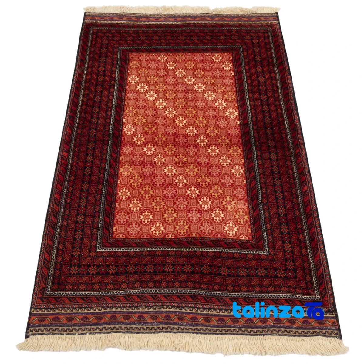 Persia Handwoven Rug Rectangular Luxurious Design - Detail view showing pile texture close-up