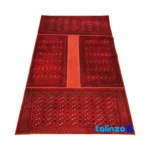 NKP Handwoven Area Rug Red Traditional Design pile texture close-up (Detail view)