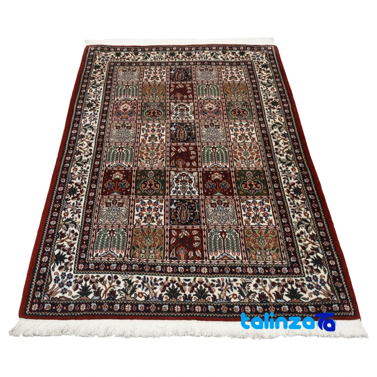 Persia Handwoven Rug Colorful Design - Detail view showing pile texture close-up