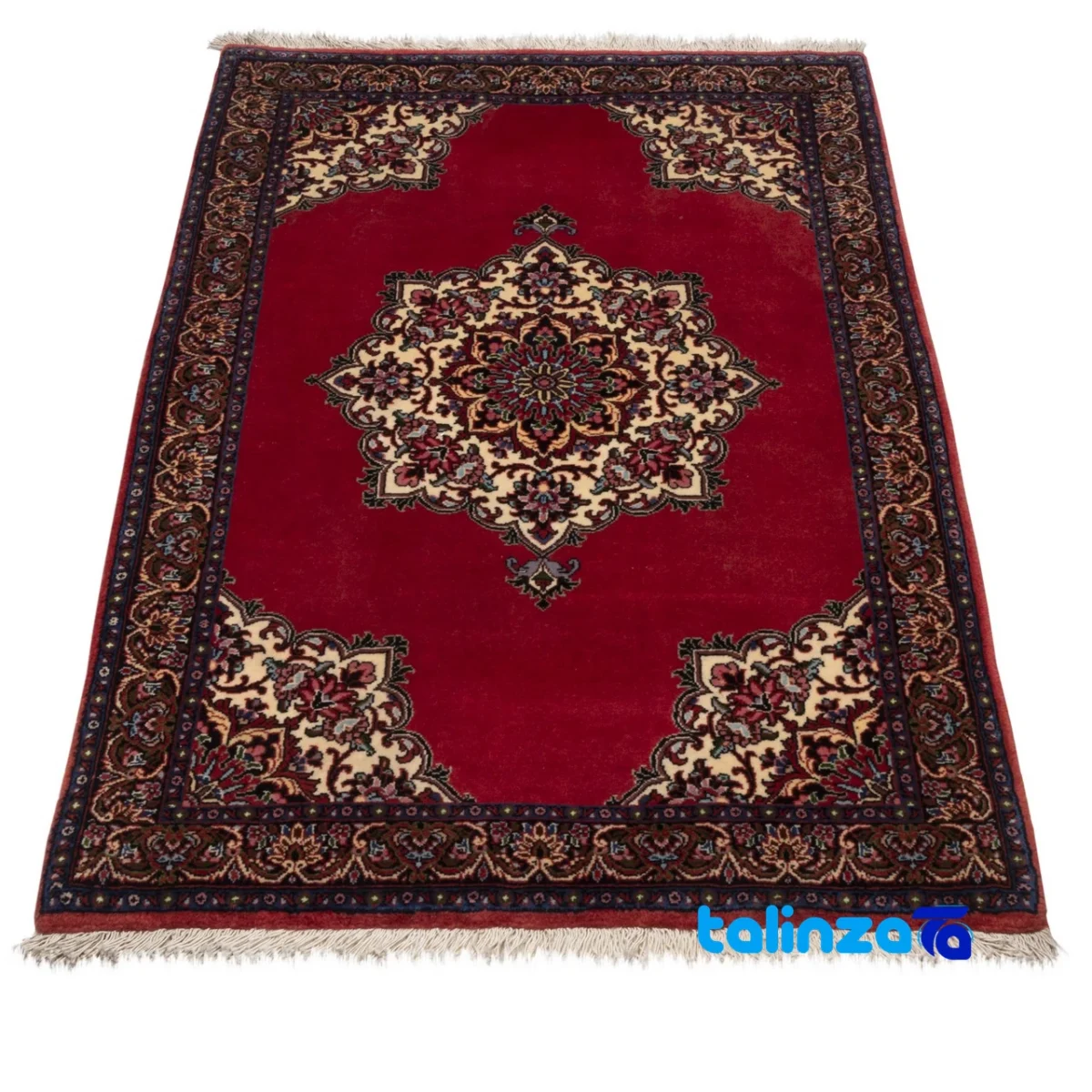 Weave close-up of Cypress Persian Handwoven Rug Red material and craftsmanship
