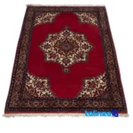 Weave close-up of Cypress Persian Handwoven Rug Red material and craftsmanship